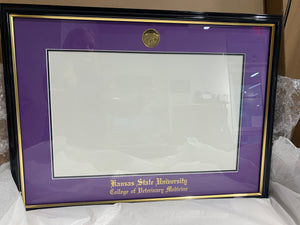 Blk Frame w/Gold Trim and Purple Mat