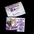 Customized Scotch Lint Sheets Pocket Pack with the words "I don't SHED. I emit MAGICAL fibers of JOY and LOVE" on the front. 