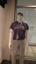 A clear disposable poncho with a hood. 