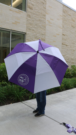 Purple and White 62 in. Umbrella