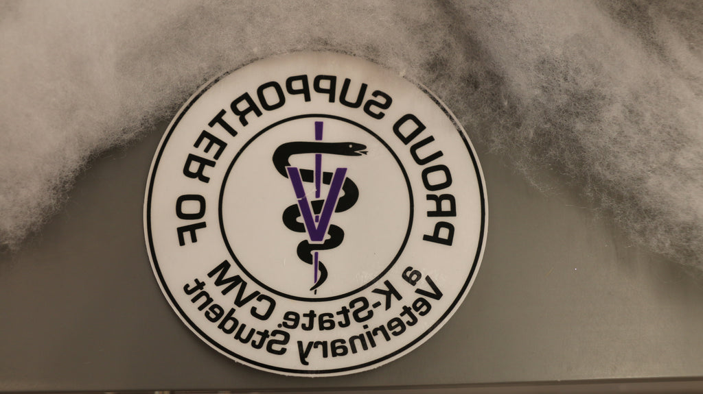 Proud Supporter Window Cling with black lettering. 