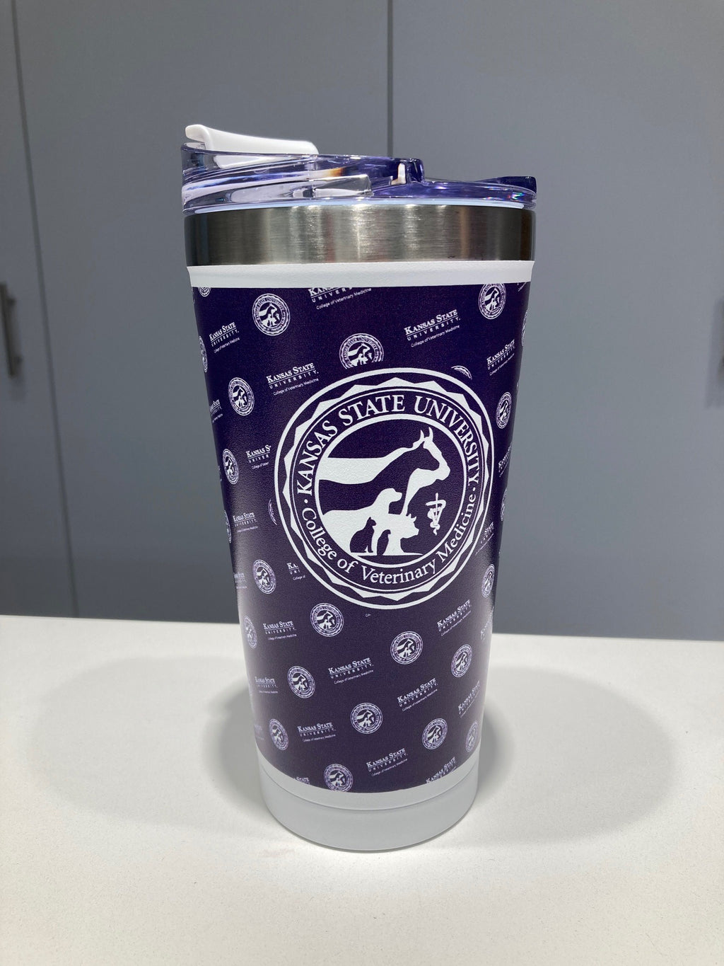 Metal Coffee Tumbler w/lid purple